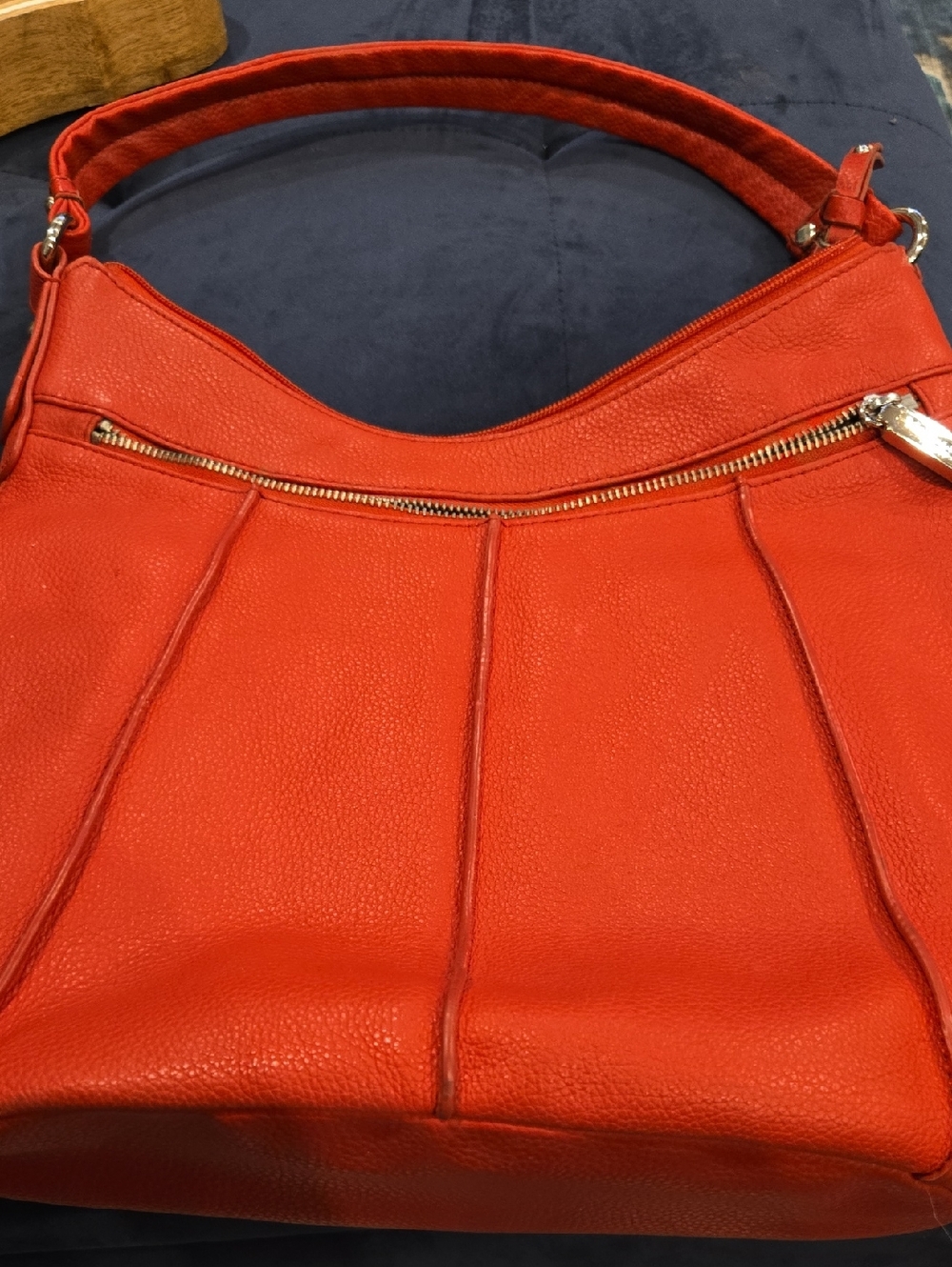 Tiganella Classic Red Leather Shoulder Bag - Women's Handbag